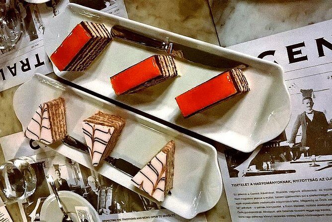 Budapest Culinary & Wine Walk - Centrál Grand Café & Bar: three cakes and coffee