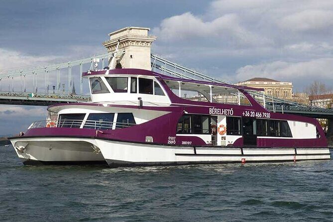 Budapest Danube Pizza Cruise with Welcome Drink - Castle District from the water: Bazaar Gardens and hill views at night