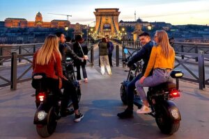 Monster Bike Sightseeing Tour – City Budapest on Electric Rollers - The Elizabeth Bridge, Citadel views, and the statue stop