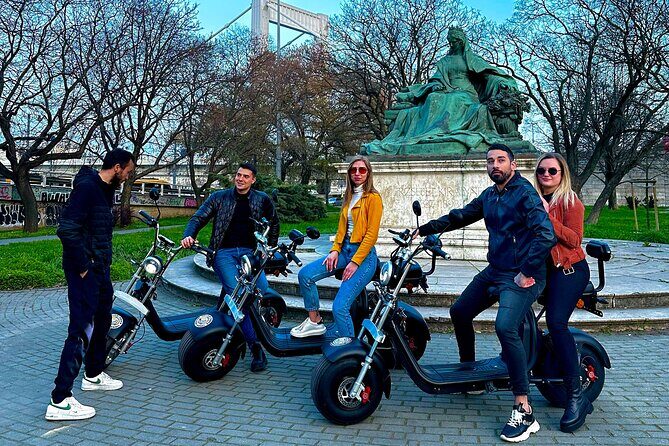 Monster Bike Sightseeing Tour – City Budapest on Electric Rollers - Varkert Bazar at the Danube foot of Buda Castle